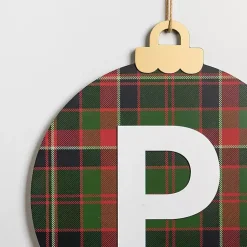 Monogram Seasonal Decor>Kirklands Home Monogram P Plaid Ornament Wall Plaque