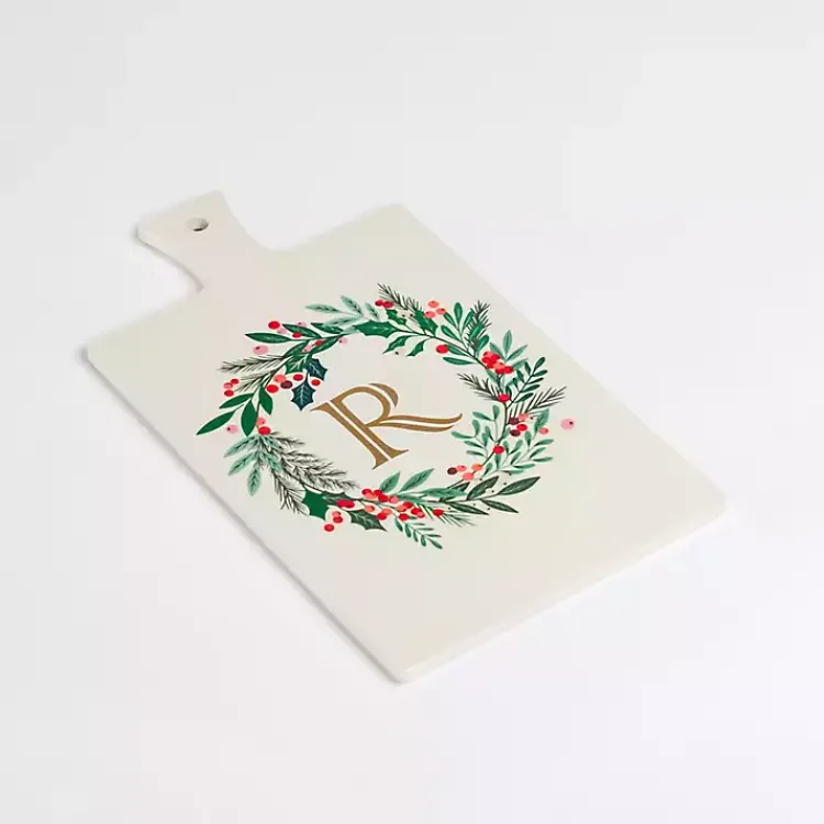 Monogram Seasonal Decor>Kirklands Home Monogram R Christmas Wreath Serving Board