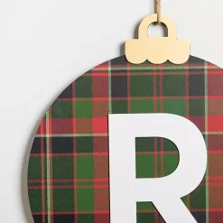 Monogram Seasonal Decor>Kirklands Home Monogram R Plaid Ornament Wall Plaque
