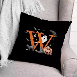 Halloween>Kirklands Home Monogram W Halloween Indoor/Outdoor Pillow