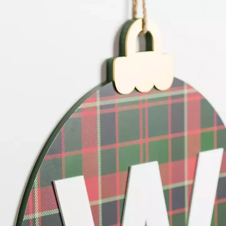 Monogram Seasonal Decor>Kirklands Home Monogram W Plaid Ornament Wall Plaque