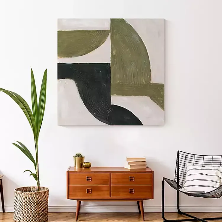 Kirklands Home Moody Green Shapes II Canvas Art Print