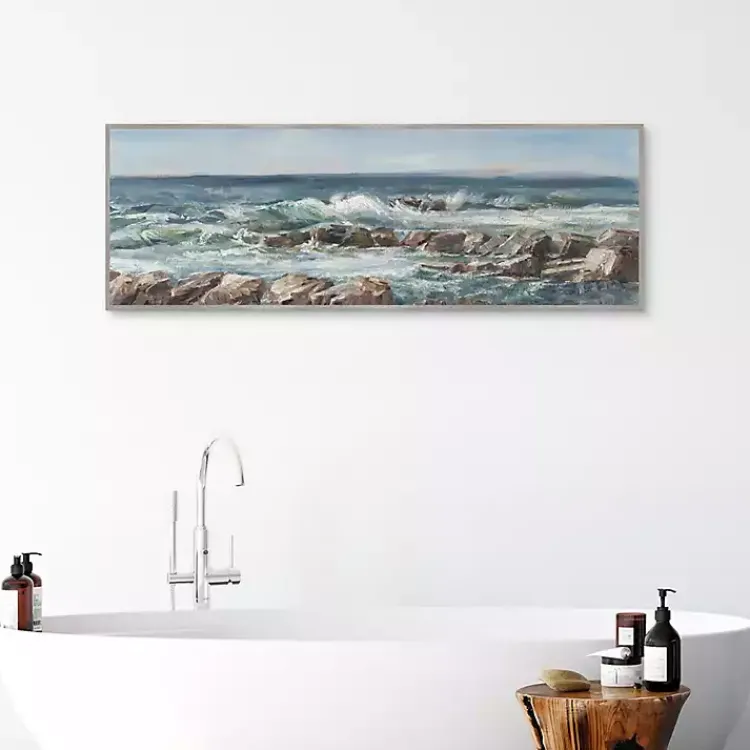 Kirklands Home Moody Ocean View Framed Canvas Art Print