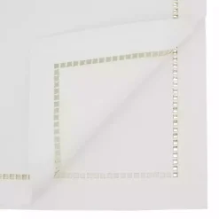 Kirklands Home Moonbeam Hemstitch Border Table Runner White Online