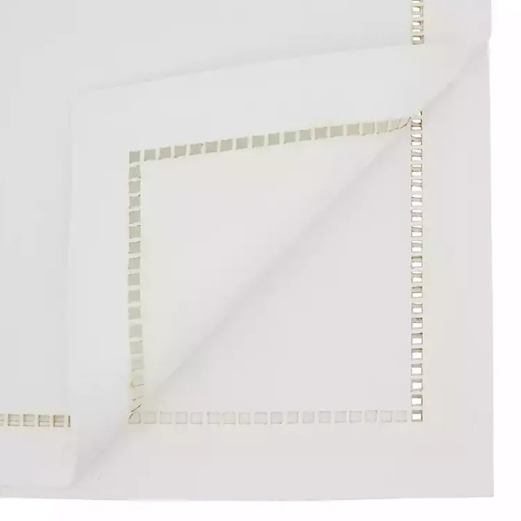 Kirklands Home Moonbeam Hemstitch Border Table Runner White Online