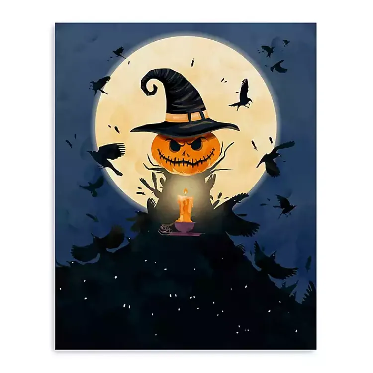 Halloween>Kirklands Home Moonlit Jack O Lantern Canvas Art Print, 16x20