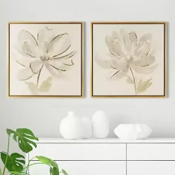 Kirklands Home Morning Cheer Framed Canvas Art Prints, Set of 2 Tan Hot