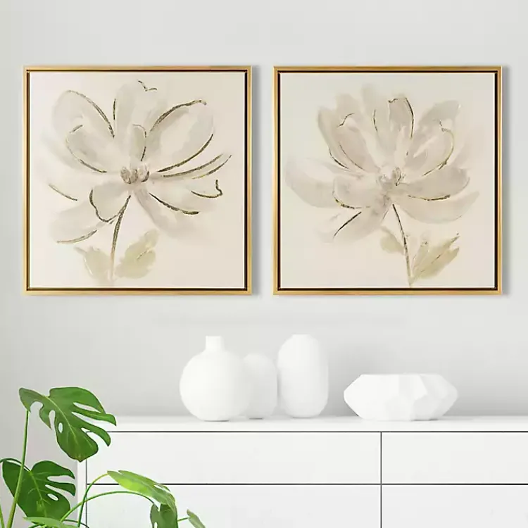 Kirklands Home Morning Cheer Framed Canvas Art Prints, Set of 2 Tan Hot