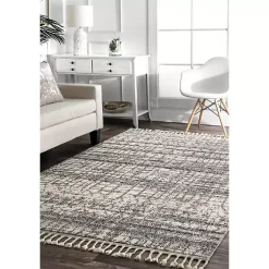Kirklands Home Moroccan Tassel Area Rug, 5x8 Gray Discount