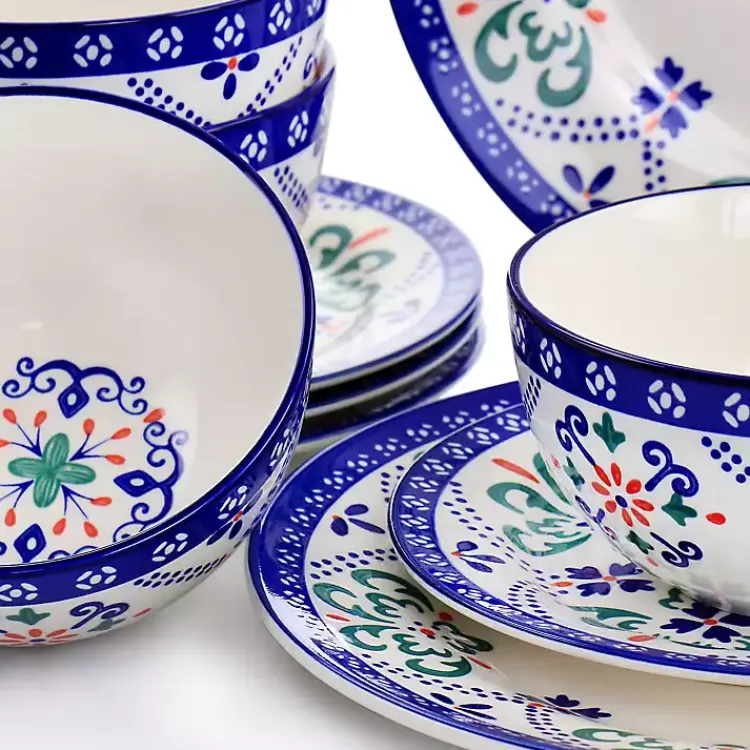 Kirklands Home Mosaic Glazed Round 12-pc. Dinnerware Set Outlet