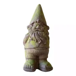 Kirklands Home Mossy Patina Outdoor Gnome Statue Gray Sale
