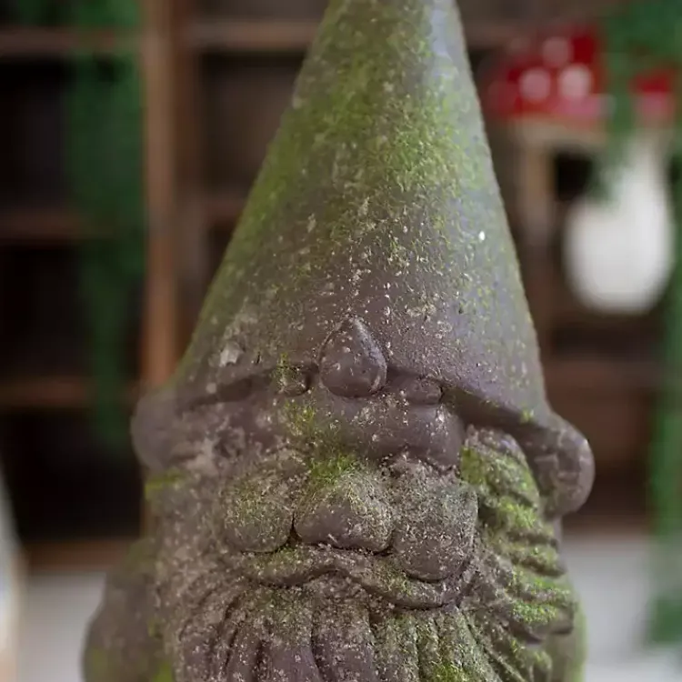 Kirklands Home Mossy Patina Outdoor Gnome Statue Gray Sale
