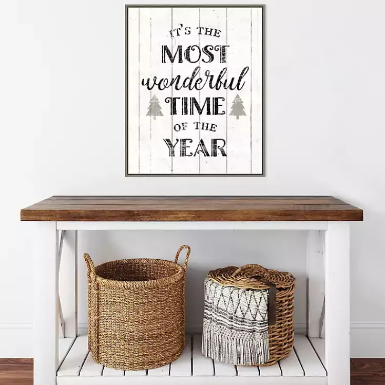 Christmas Art & Wall Decor>Kirklands Home Most Wonderful Time Framed Canvas Print