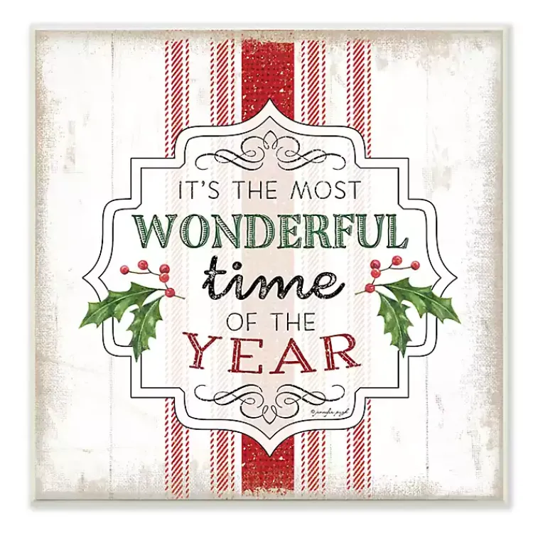 Christmas Art & Wall Decor>Kirklands Home Most Wonderful Time Framed Wall Plaque
