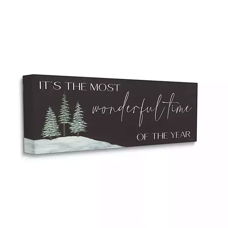 Christmas Art & Wall Decor>Kirklands Home Most Wonderful Time Night Sky Canvas Wall Plaque