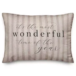 Christmas Pillows>Kirklands Home Most Wonderful Time of the Year Christmas Pillow Tan