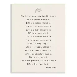 Kirklands Home Mother Teresa Life Quote Wall Plaque Best