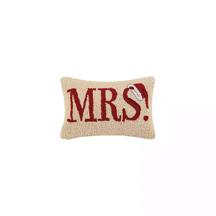 Pillows>Kirklands Home Mrs. Santa Hat Wool Lumbar Pillow