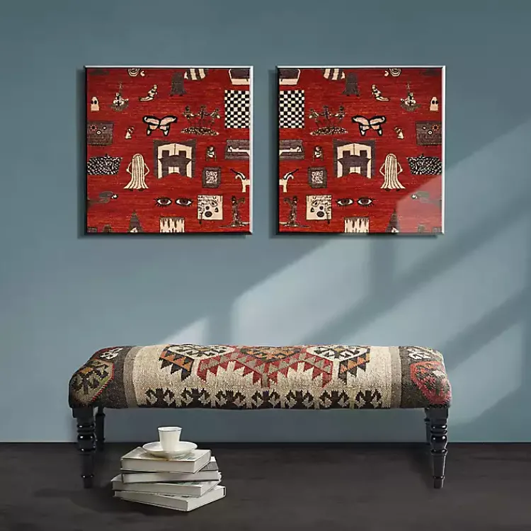 Kirklands Home Color Bohemian Bench Multi Hot