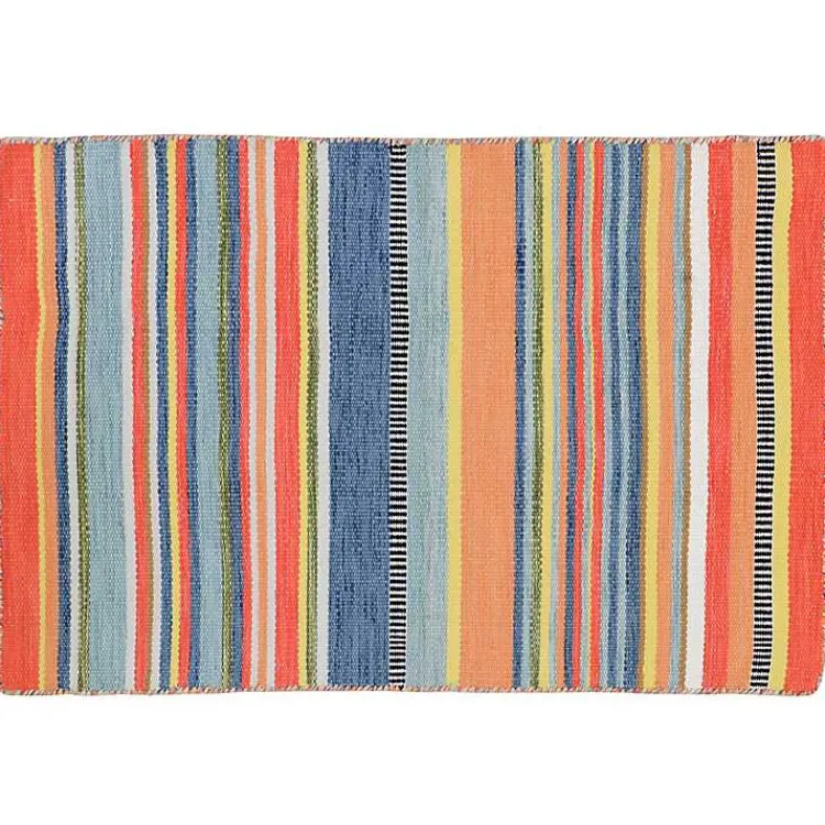Kirklands Home Multi Dhurri Stripe Indoor/Outdoor Scatter Rug Hot