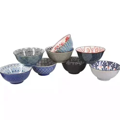 Kirklands Home Patterned Ceramic 8-pc. Bowl Set Multi Clearance
