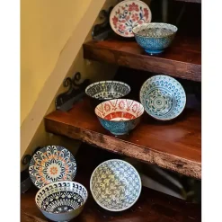 Kirklands Home Patterned Ceramic 8-pc. Bowl Set Multi Clearance