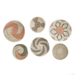 Kirklands Home Multi Seagrass Round 6-pc. Wall Plaque Set Tan Outlet