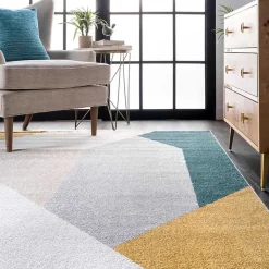 Kirklands Home Multicolor Abstract Shapes Area Rug, 8x10