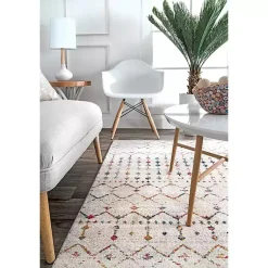 Kirklands Home color Blythe Moroccan Area Rug, 8x10 Multi New