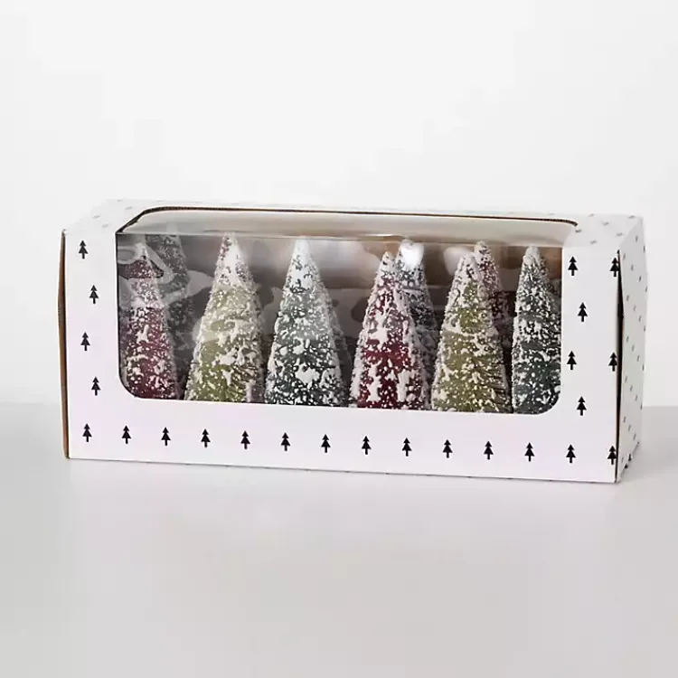 Christmas Decorations>Kirklands Home Multicolor Bottlebrush Christmas Trees, Set of 12