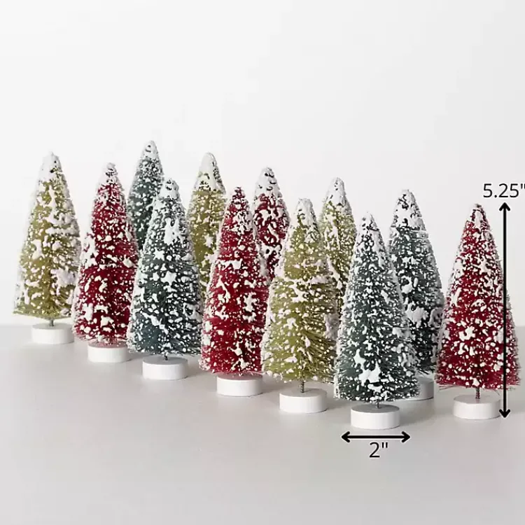 Christmas Decorations>Kirklands Home Multicolor Bottlebrush Christmas Trees, Set of 12
