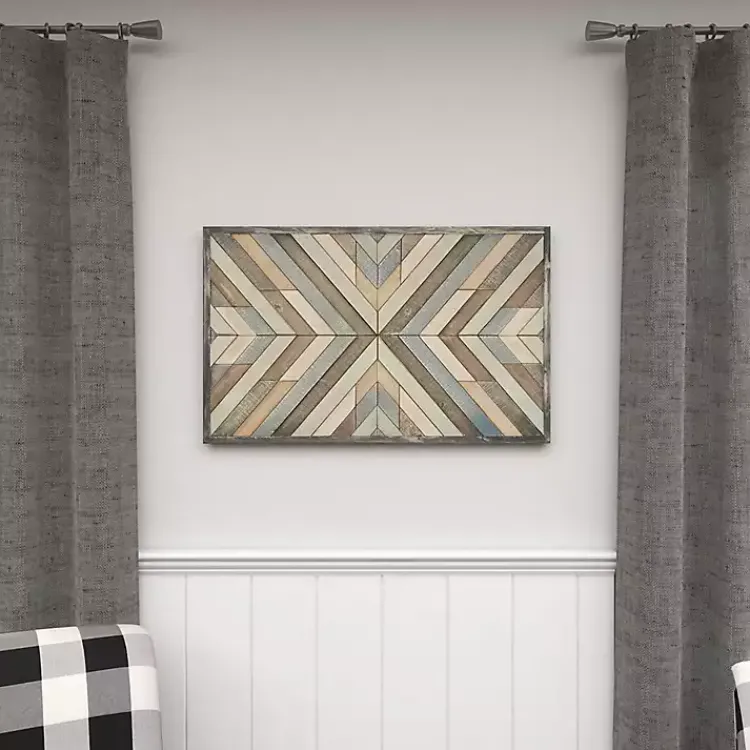 Kirklands Home Multicolor Criss Cross Chevron Wood Wall Plaque Hot
