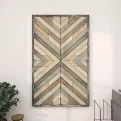 Kirklands Home Multicolor Criss Cross Chevron Wood Wall Plaque Hot