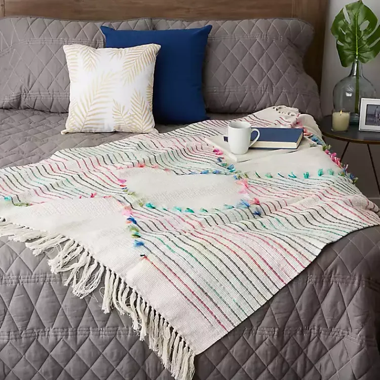 Blankets & Throws>Kirklands Home color Diamond Cut Throw Multi