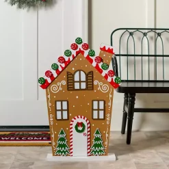 Outdoor Christmas Decorations>Kirklands Home Multicolor Gingerbread House Porch Statue