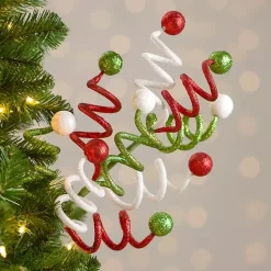 Christmas Tree Decorations>Kirklands Home Multicolor Glitter Swirls Christmas Pick