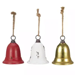 Christmas Ornaments>Kirklands Home Multicolor Metal Christmas Bells, Set of 3