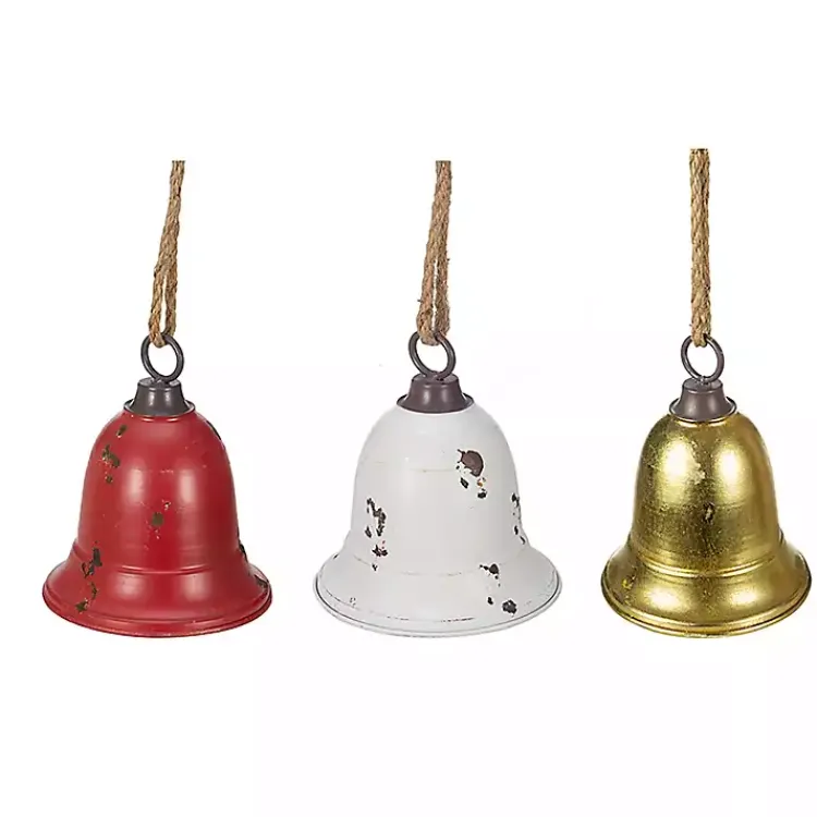 Christmas Ornaments>Kirklands Home Multicolor Metal Christmas Bells, Set of 3