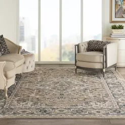 Kirklands Home Multicolor Nadia Medallion Area Rug, 8x10 Gray Discount