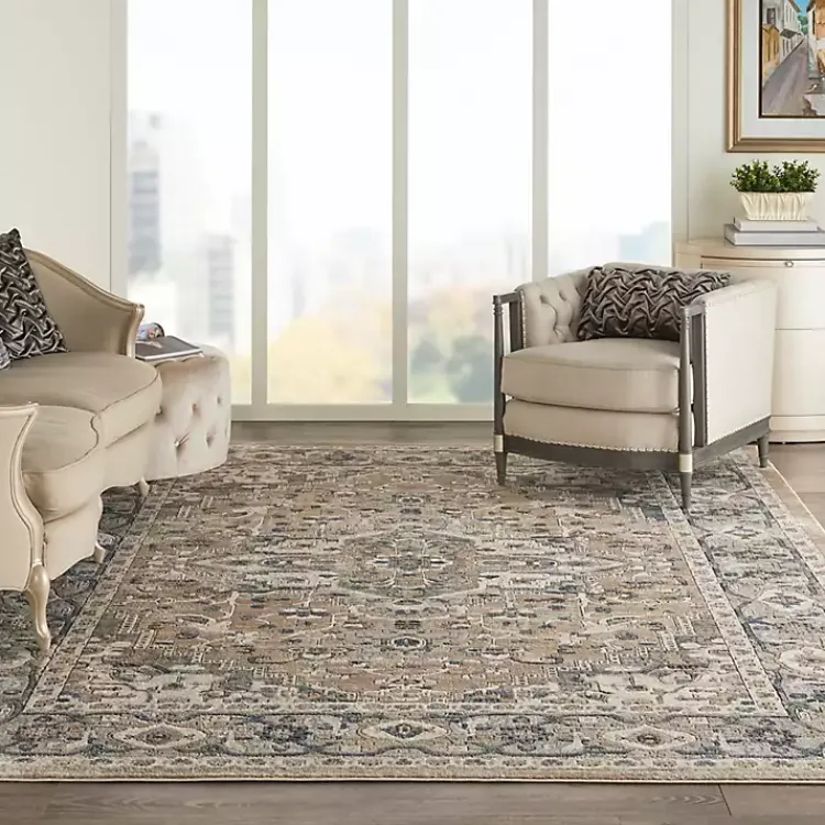 Kirklands Home Multicolor Nadia Medallion Area Rug, 8x10 Gray Discount