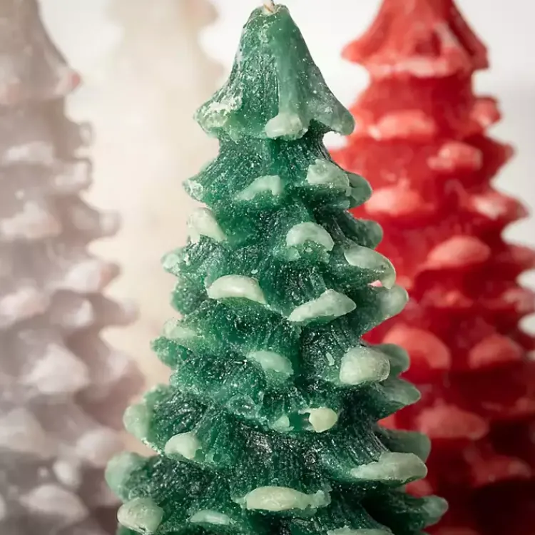Christmas Decorations>Kirklands Home color Pine Tree Candles, Set of 3 Multi