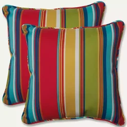 Kirklands Home color Striped Outdoor Pillows, Set of 2 Multi New