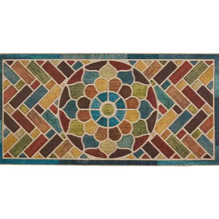 Kirklands Home color Woodblock Garden Doormat Multi Online