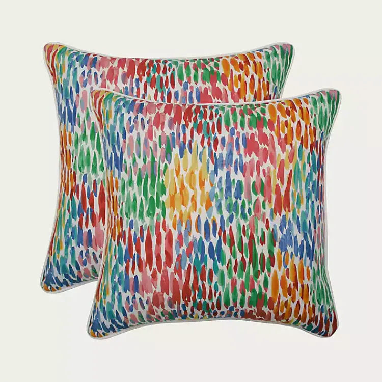 Kirklands Home color Zinnia Outdoor Pillows, Set of 2 Multi Hot
