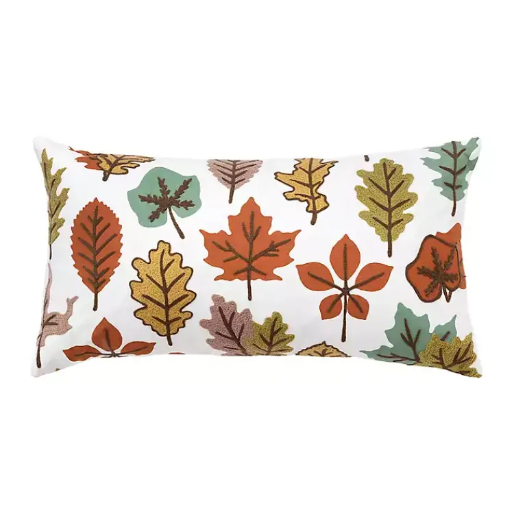 Fall>Kirklands Home colored Leaves Harvest Throw Pillow Multi