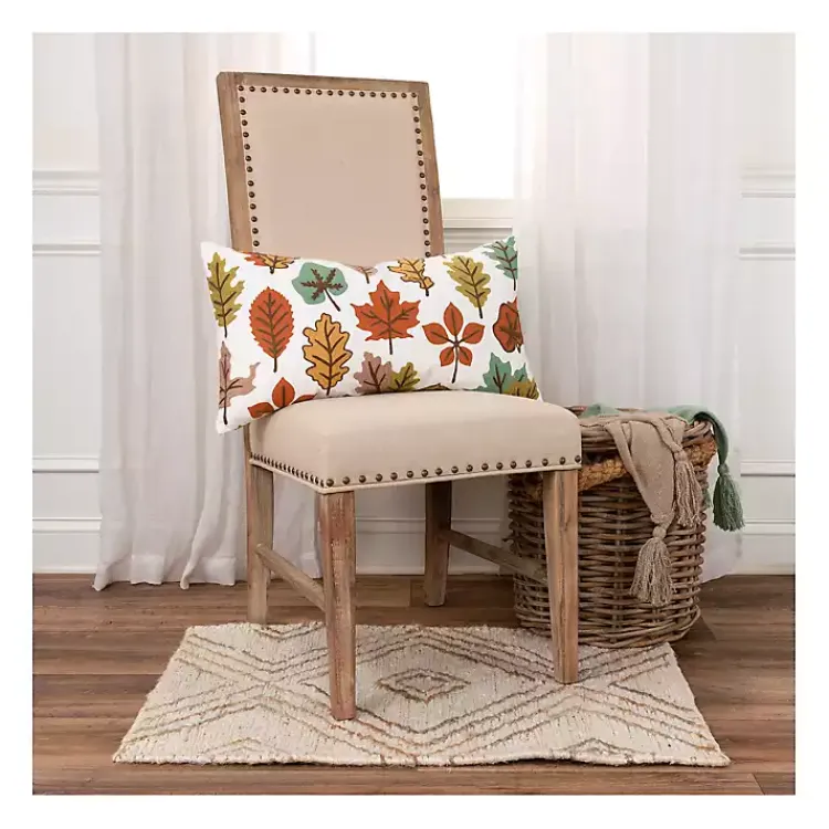 Fall>Kirklands Home colored Leaves Harvest Throw Pillow Multi