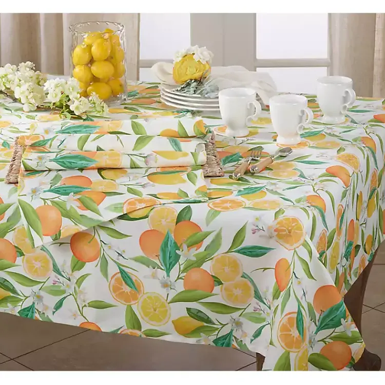 Kirklands Home colored Lemon and Orange Polyester Runner Multi New