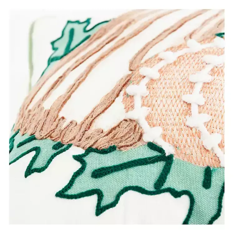 Fall>Kirklands Home colored Pumpkins Embroidered Throw Pillow Multi