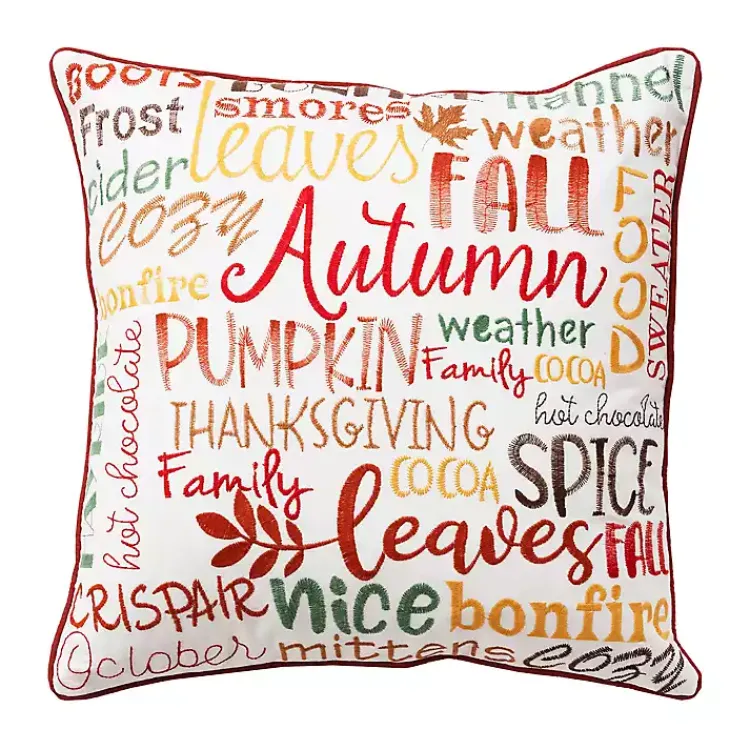 Fall>Kirklands Home colored Sentiment Harvest Throw Pillow Multi