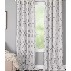 Kirklands Home Mushroom Interlock Single Curtain Panel, 84 in. Clearance